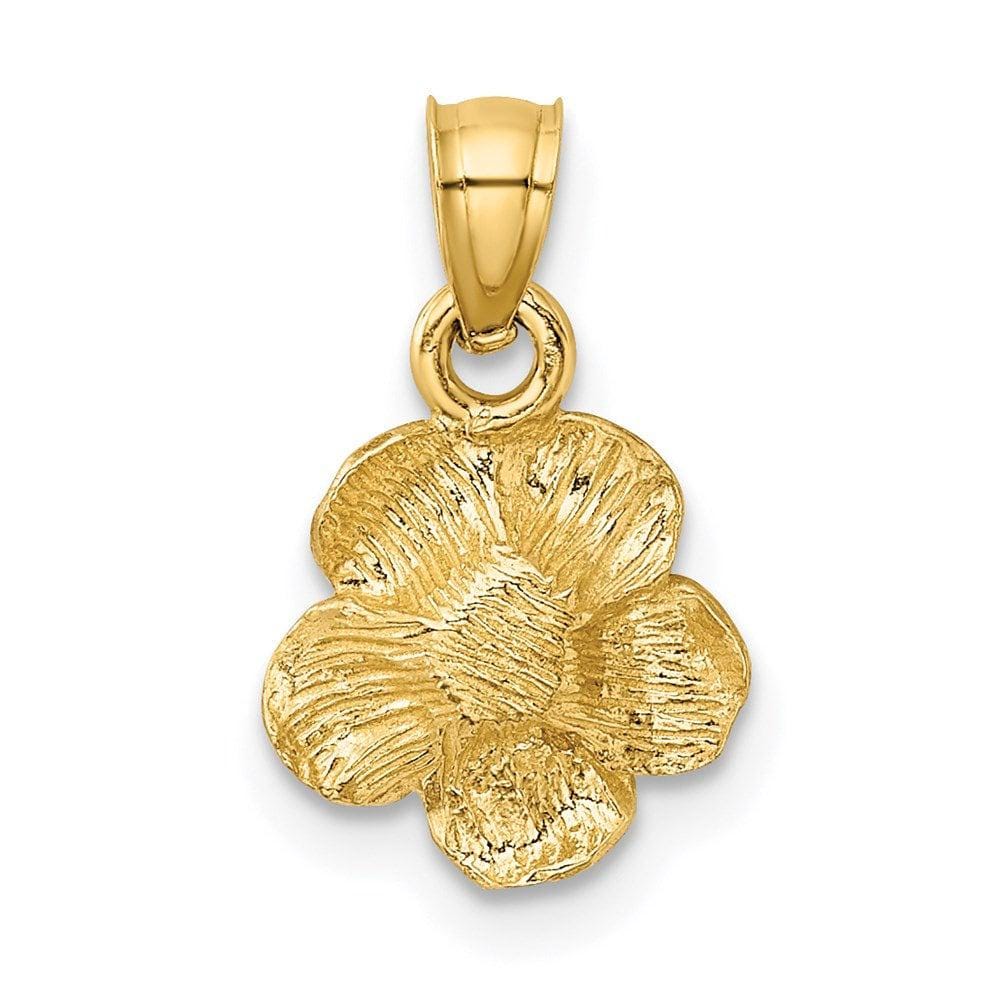 宅配 14K Gold With Pendant Necklace Flower Hibiscus Finish Satin ピアス