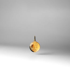 14k Gold Baptism Pendant Charm- Real Gold Baptism Enamel Pendant Necklace Charm