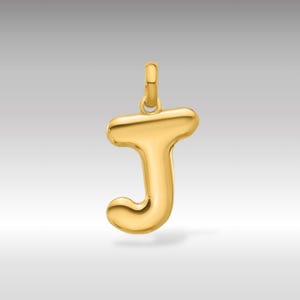 14K Gold Fancy Letter &quot;J&quot; Initial Pendant - Dainty Personalized Pendant for Elegant Everyday Wear - Initial &quot;J&quot; Charm Necklace