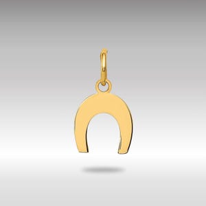 14K Gold Horseshoe Necklace Pendant - 14K Gold Horseshoe Charm Necklace - Lucky Horseshoe Pendant Necklace Gift