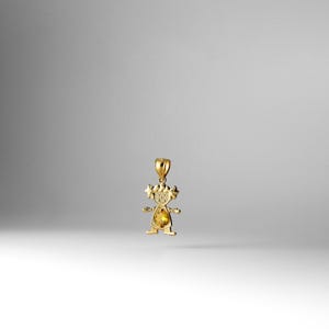14k Gold November Birthstone Charm For Girls- Gold Girl November Birthstone Necklace