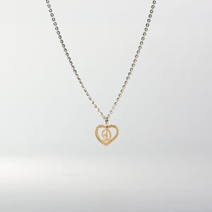 14k Gold &quot;D&quot; Initial Pendant Charm- Real 14k Gold Heart D Initial Charm Necklace