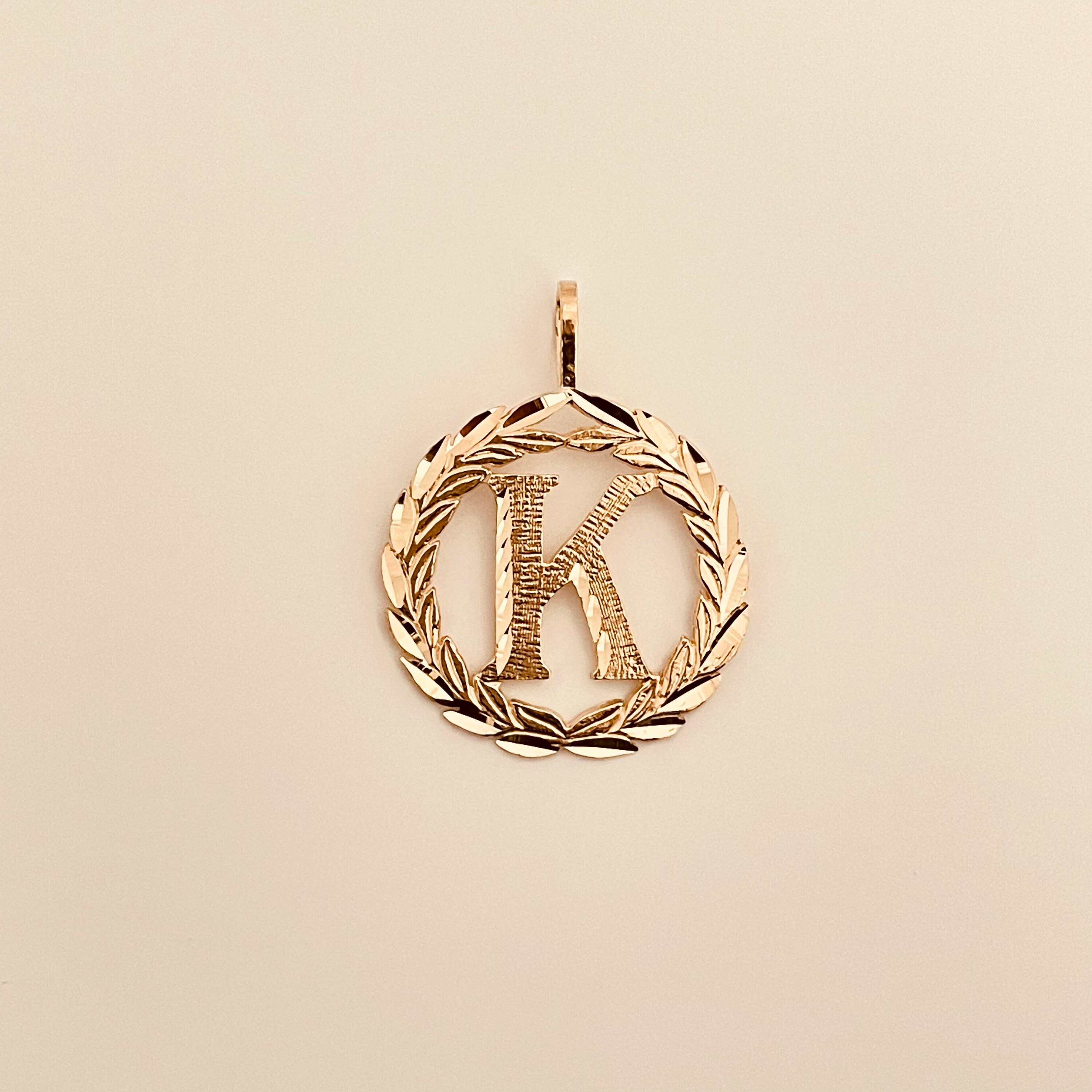 14k Real Gold Initial k Pendant/charm Gold Letter Etsy UK