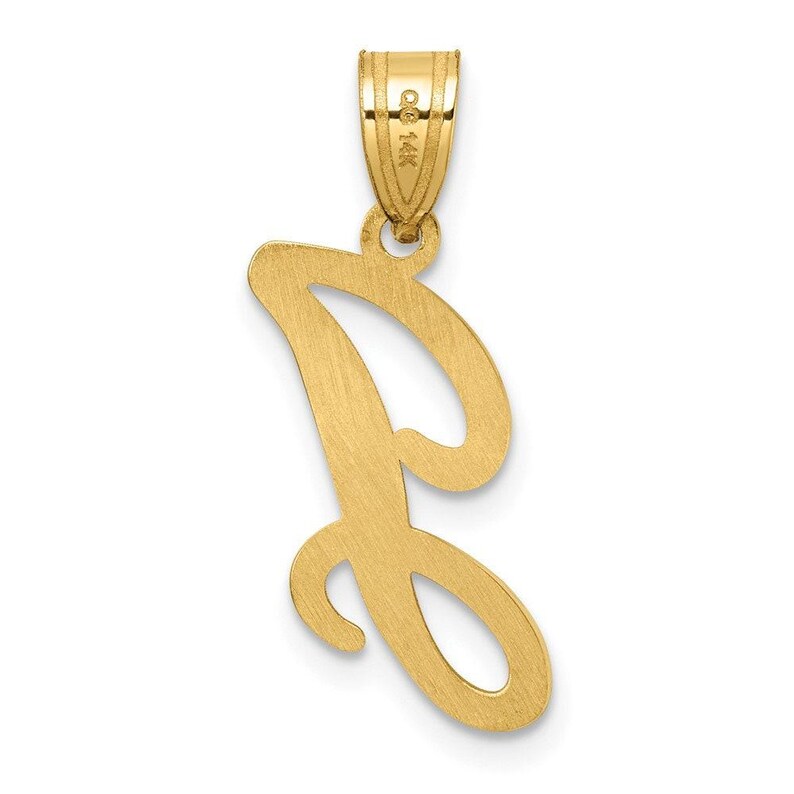 14K Gold Letter J Initial Pendant - Personalized Script Charm - Etsy