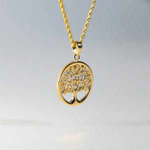 14K Gold Tree Of Life Charm Pendant- Real Gold Family Tree Of Life Necklace Charm