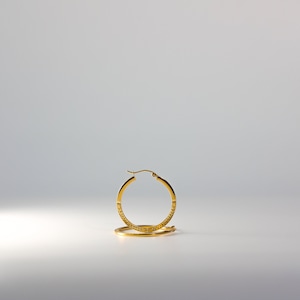 14K Gold Huggie Hoop Earrings 1.5mm Thick 25MM Wide- Real Solid Gold Hoop Earrings- Classic Gold Hoop Earrings- Hoop Earrings for her - ER28