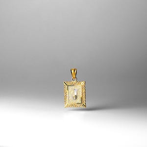 Colgante/dije de oro auténtico de 14 k con inicial "J" - Colgante de oro con letra "J" cuadrada para él/ella - Colgante/dije de oro con inicial/letra "J"
