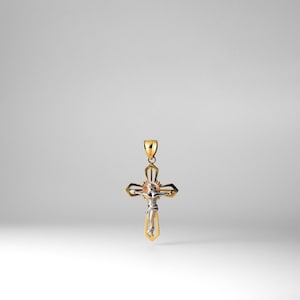 14K Gold Jesus Crucifix Cross Pendant Charm- Real Gold Jesus Crucifix Cross Necklace Charm