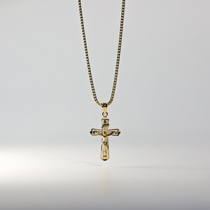 Dije colgante de cruz crucifijo de oro de 14 quilates - Dije de collar de cruz crucifijo grande de oro auténtico