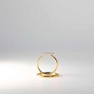 14K Gold Hoop Earrings 2mm Thick 25MM Wide- Real Solid Gold Hoop Earrings- Classic Gold Hoop Earrings- Hoop Earrings for her