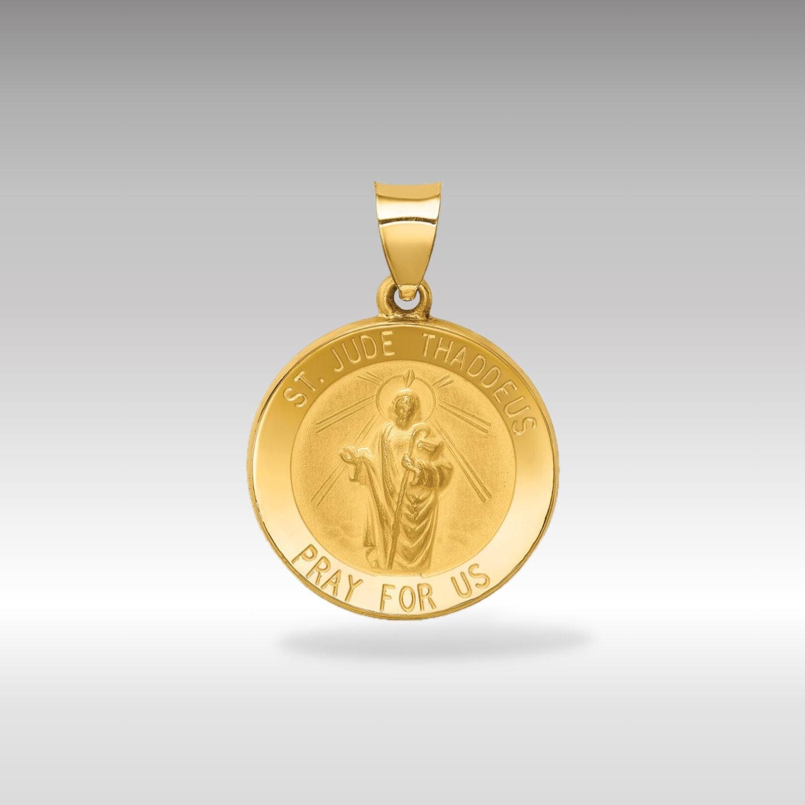 14K Gold Saint Jude Medal Pendant: Polished Religious Charm - Etsy