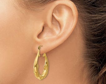 14K Gold Polished Dolphin-Themed Hoop Earrings - Nautical Elegance Collection - Dolphins Hoop Earrings