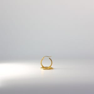 14K Gold Hoop Earrings 19MM Wide Diamond Cut- Real Solid Gold Hoop Earrings- Classic Gold Hoop Earrings- Earrings for Her