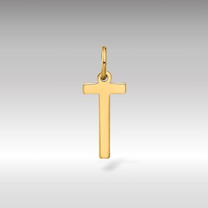 14K Gold Letter &quot;T&quot; Initial Pendant - Dainty Personalized Pendant for Elegant Everyday Wear - Initial &quot;T&quot; Charm Necklace