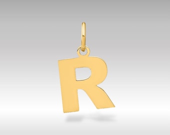 Ciondolo Uomo Lettera R In Moissanite 3 Carati – Oro Giallo 14kt, Argento 925