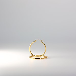 14K Gold Hoop Earrings 2mm Thick 30MM Wide- Real Solid Gold Hoop Earrings- Classic Gold Hoop Earrings- Hoop Earrings for her