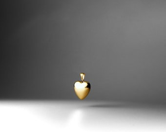 14k Gold Shiny Heart Locket Pendant Charm- Gold Heart Locket Necklace Charm For Her