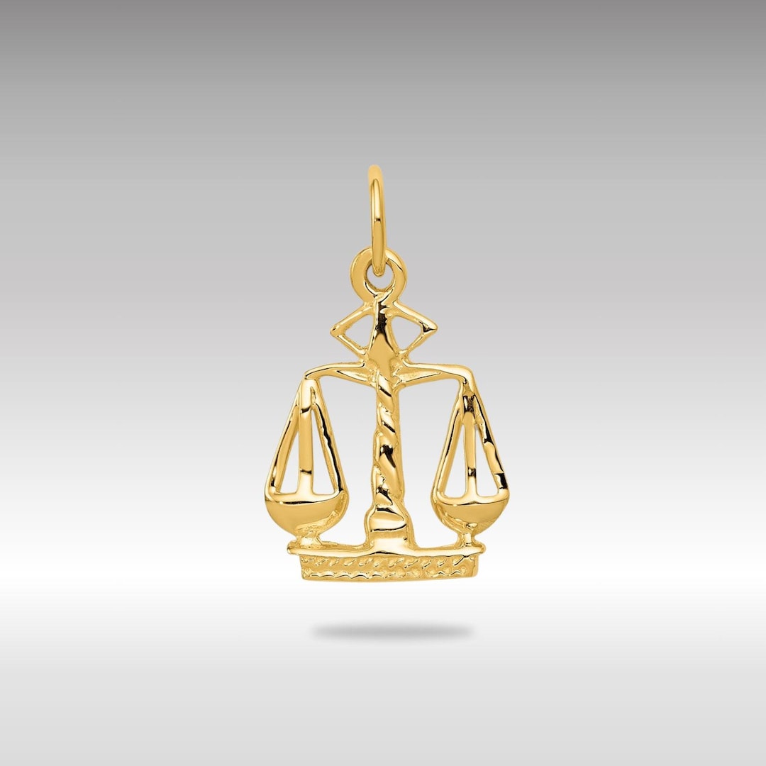 14K Gold Scales of Justice Necklace: Legal Symbol Pendant - Etsy