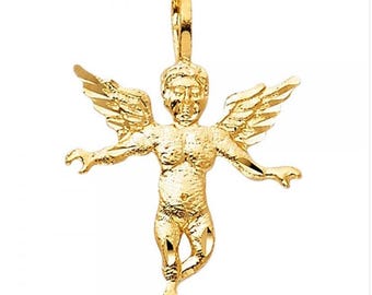 Colgante de ángel guardián celestial en oro de 14 quilates
