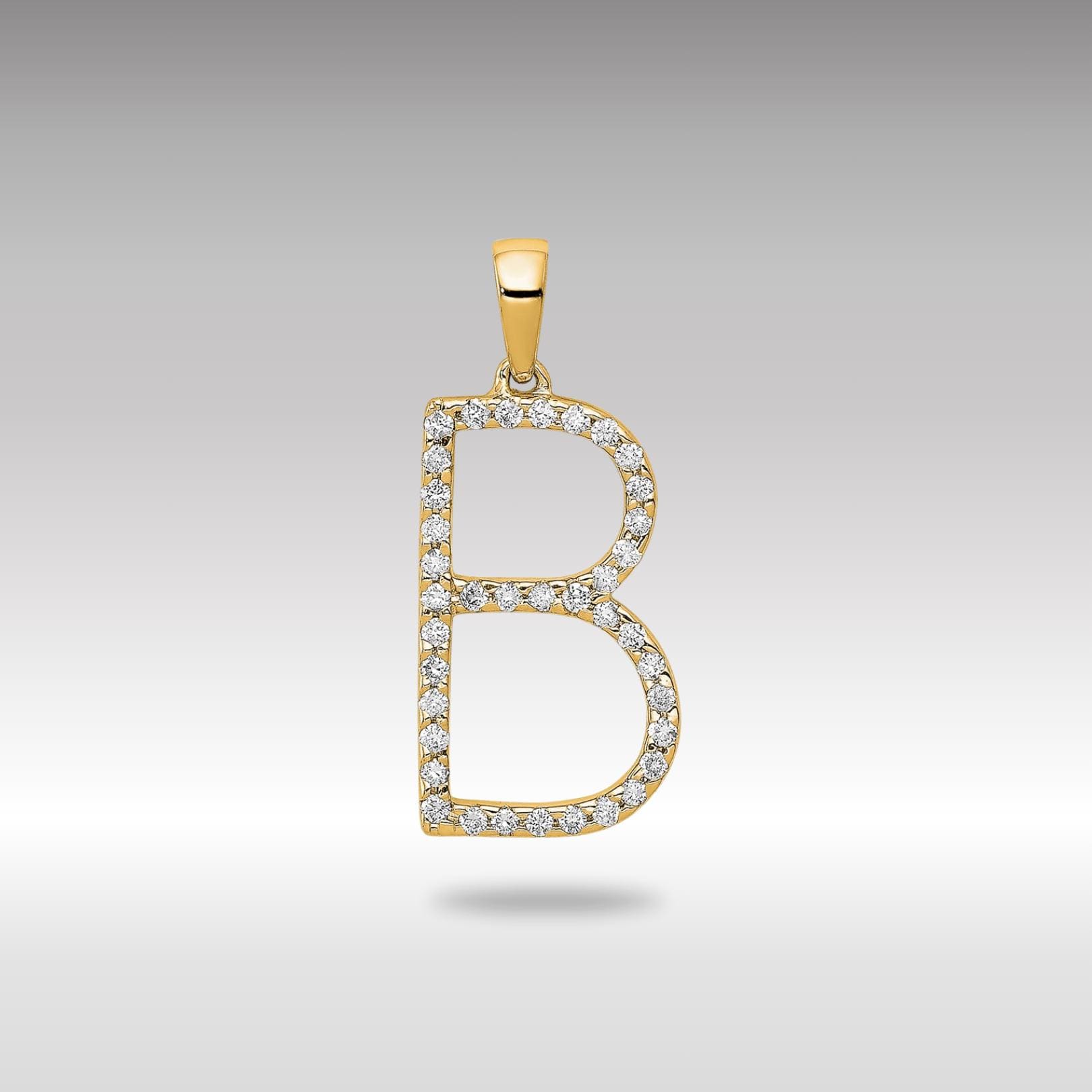 14k Gold Diamond Letter b Initial Pendant Necklace Gold Initial Necklace Real Diamond b Charm Perfect Gift for Her Etsy UK