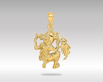 Colgante de Acuario en oro de 14 quilates: Charm del zodiaco Aguador
