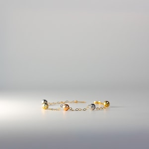 14K Gold Ball Bracelet- Gold Snow Ball Chain Bracelet For Her