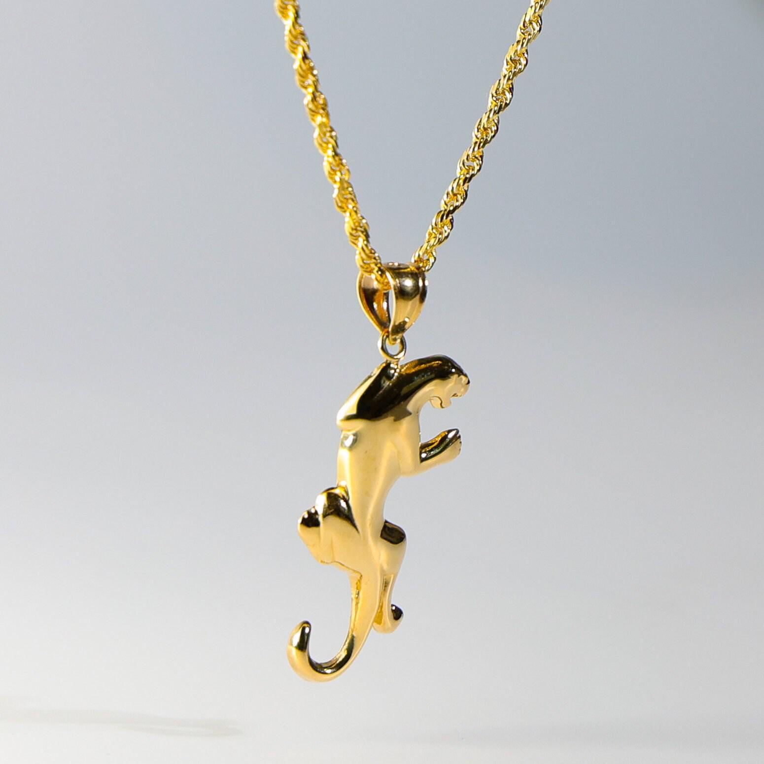 美品　Supreme 14K Panther Necklace Supreme Panther Gold Pendant (FW18) - $398