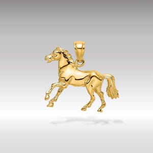 14K Solid Gold 3D Horse Pendant – Elegant Equestrian Necklace, Luxury Fine Jewelry Gift