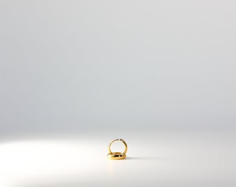 14K Gold Huggie Hoop Earrings 3mm Thick 12MM Wide- Real Solid Gold Hoop Earrings- Classic Gold Hoop Earrings- Hoop Earrings for Her - ER219