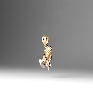 14k Gold betende Hand Anhänger Charm - Gold betende Hand Halskettenanhänger