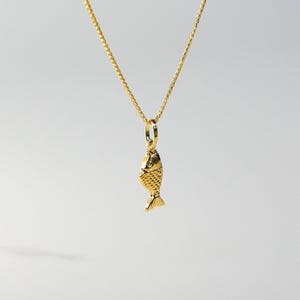 14K Gold Yellow Fish Horn Pendant – 100% Real Gold Fish Necklace, Luxury Fine Jewelry for Collectors