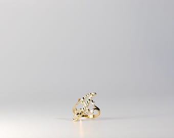 14K Solid Gold &quot;J&quot; Initial Cursive Ring- Real 14k Gold Cursive Initial &quot;J&quot; Ring