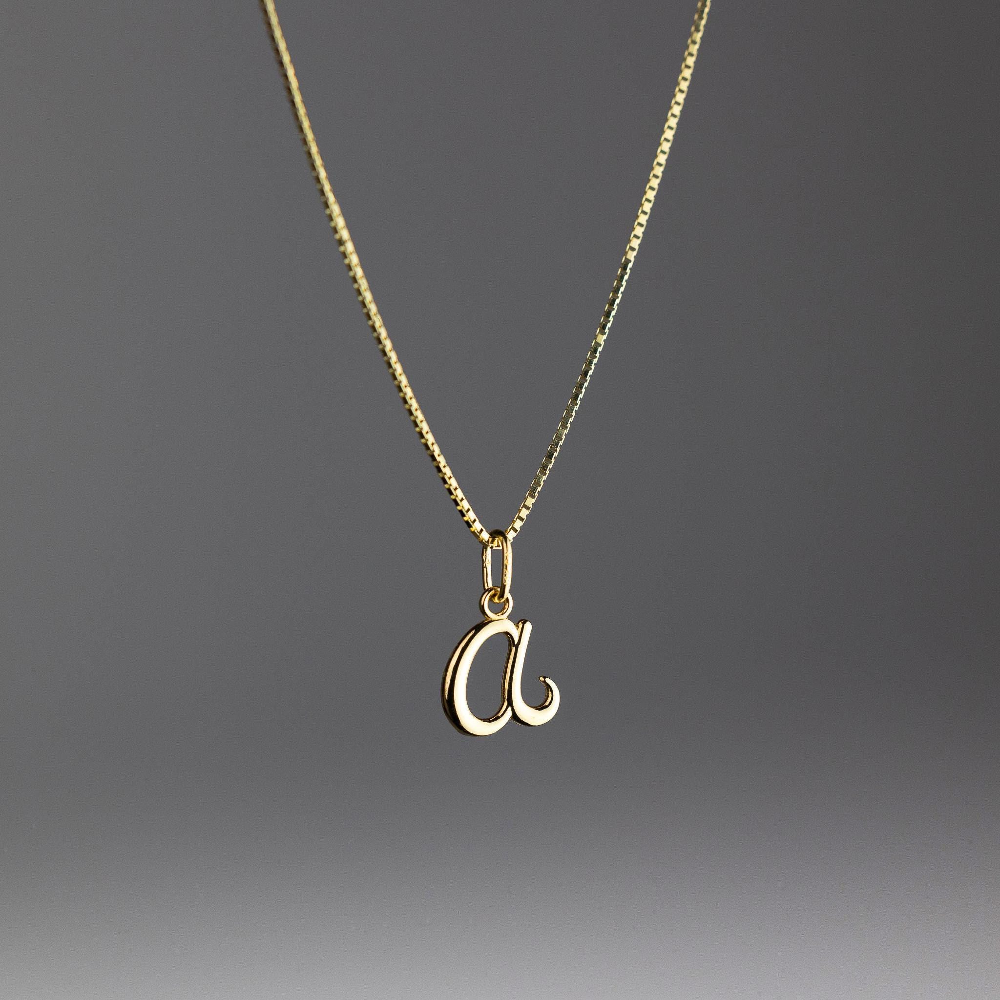 14K Gold Lowercase Letter A Initial Charm Necklace - Personalized Gold Pendant for Necklaces and Bracelets - Jewelry Gift for Women