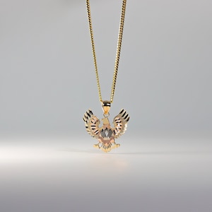 14K Solid Gold Eagle Pendant – Majestic Bird of Prey Necklace, Luxury Fine Jewelry Gift