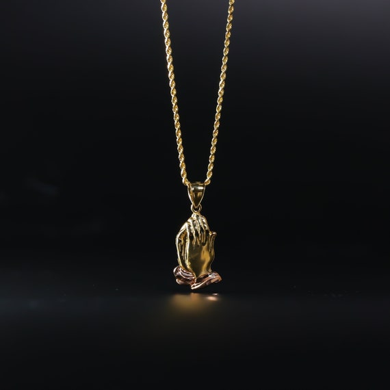 Gold praying deals hands charm