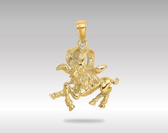 Ciondolo Ariete in oro 14 carati: ciondolo zodiacale, gioielli audaci