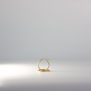 14K Gold Hoop Earrings 20MM Wide- Diamond Cut Earrings- Real Gold Hoop Earrings- Classic Gold - Hoop Earrings for her - ER109