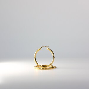 14K Gold Hoop Earrings 3mm Thick 30MM Wide- Real Gold Hoop Earrings- Classic Gold Hoop Earrings- Hoop Earrings for her