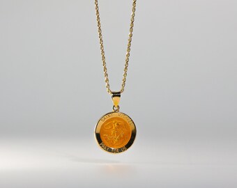 Collana Uomo Con Medaglione Di San Michele – Placcato Oro, Acciaio Inox, Cristiano Cattolico
