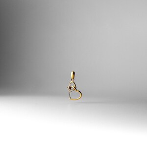 Ciondolo con cuori intrecciati in oro 14k - Ciondolo con collana con doppi cuori in oro vero