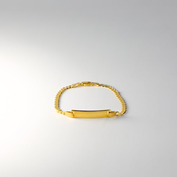 Buy 14K Gold Cuban Link ID Bracelet: Engravable Name Bracelet (3MM