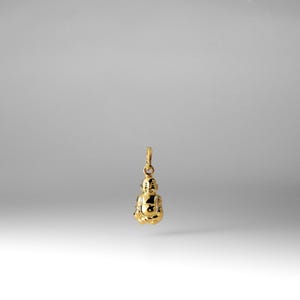 14k Gold Laughing Buddha Pendant Charm- Real Gold Buddha Necklace Charm for Prosperity and Joy