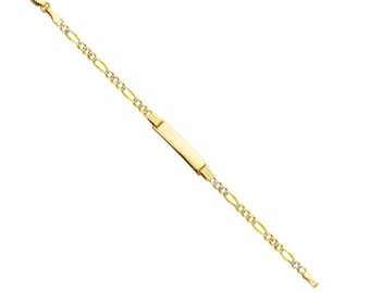 14K Figaro Small Baby ID Bracelet-AB0105