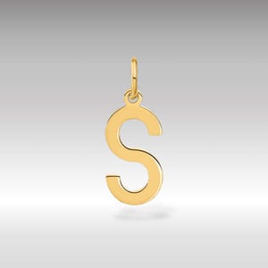 14K Gold Letter &quot;S&quot; Initial Pendant - Dainty Personalized Pendant for Elegant Everyday Wear - Initial &quot;S&quot; Charm Necklace