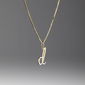 Collar con dije inicial de letra D minúscula en oro de 14 quilates - Colgante de oro personalizado para collares y pulseras - Regalo de joyería para mujeres