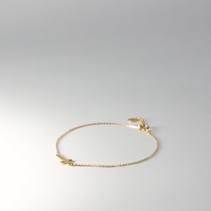 14K Gold Cross Bracelet- Gold Light Bracelet With Cross- Gold Small Cross Bracelet