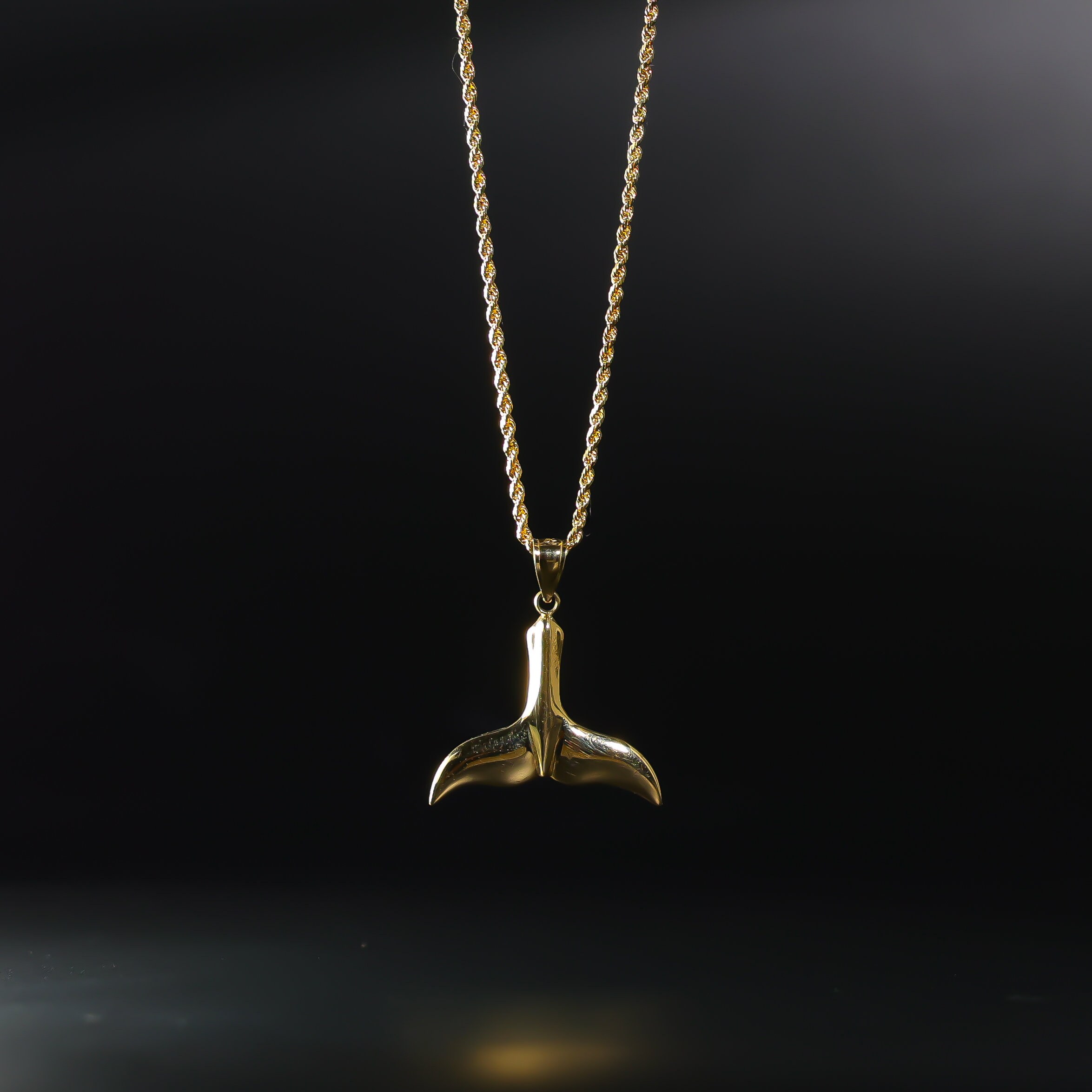 14k Real Gold Tail of Dolphin Pendant/charm Gold Tail of - Etsy