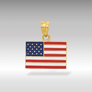 14K goud geëmailleerde hanger Amerikaanse vlag: patriottische sieraden