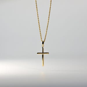 14k Gold Classic Cross Pendant Charm- Real Gold Classic Minimalistic Cross Necklace Charm