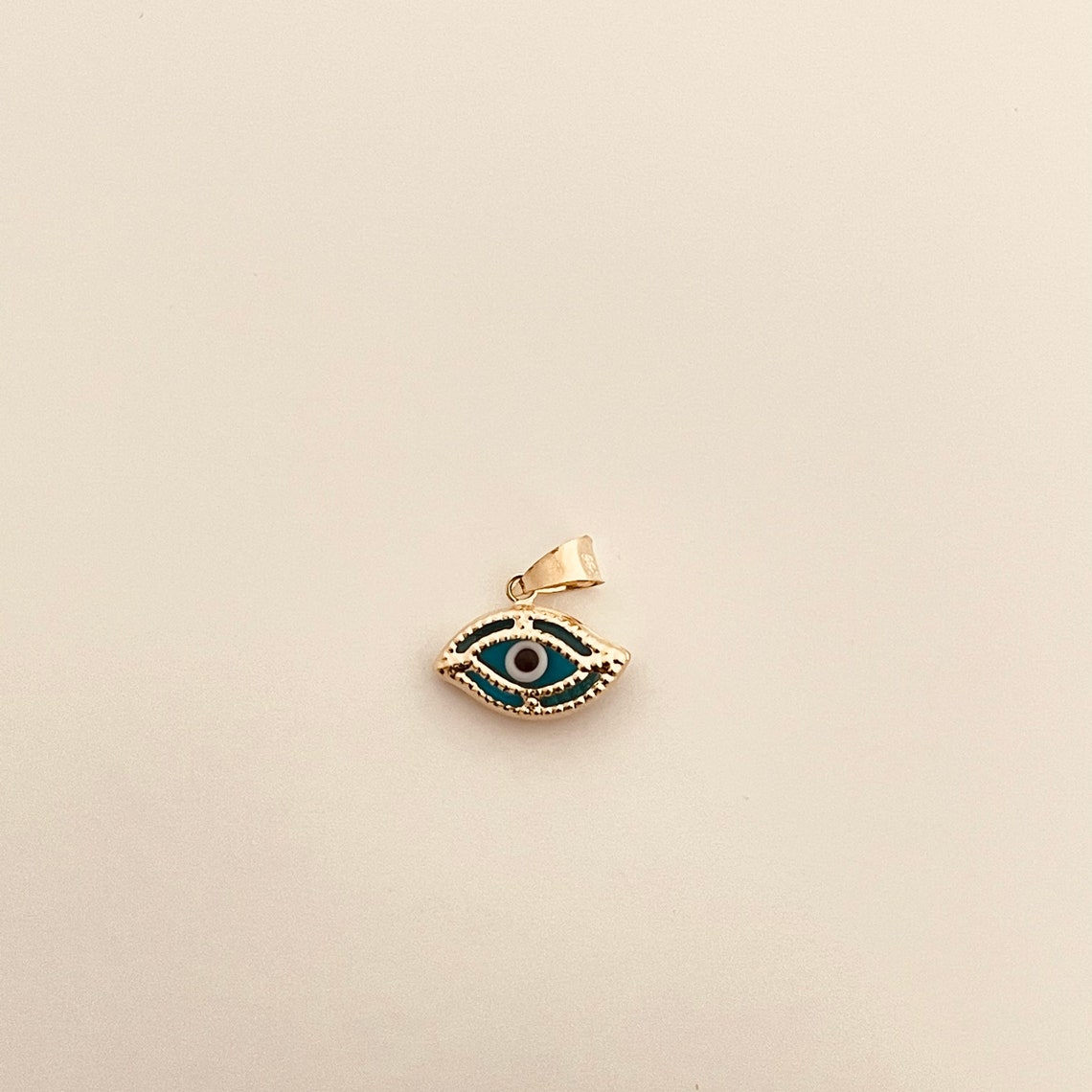 14k Gold Evil Eye Pendant/Charm Gold Evil Eye Pendant For Etsy
